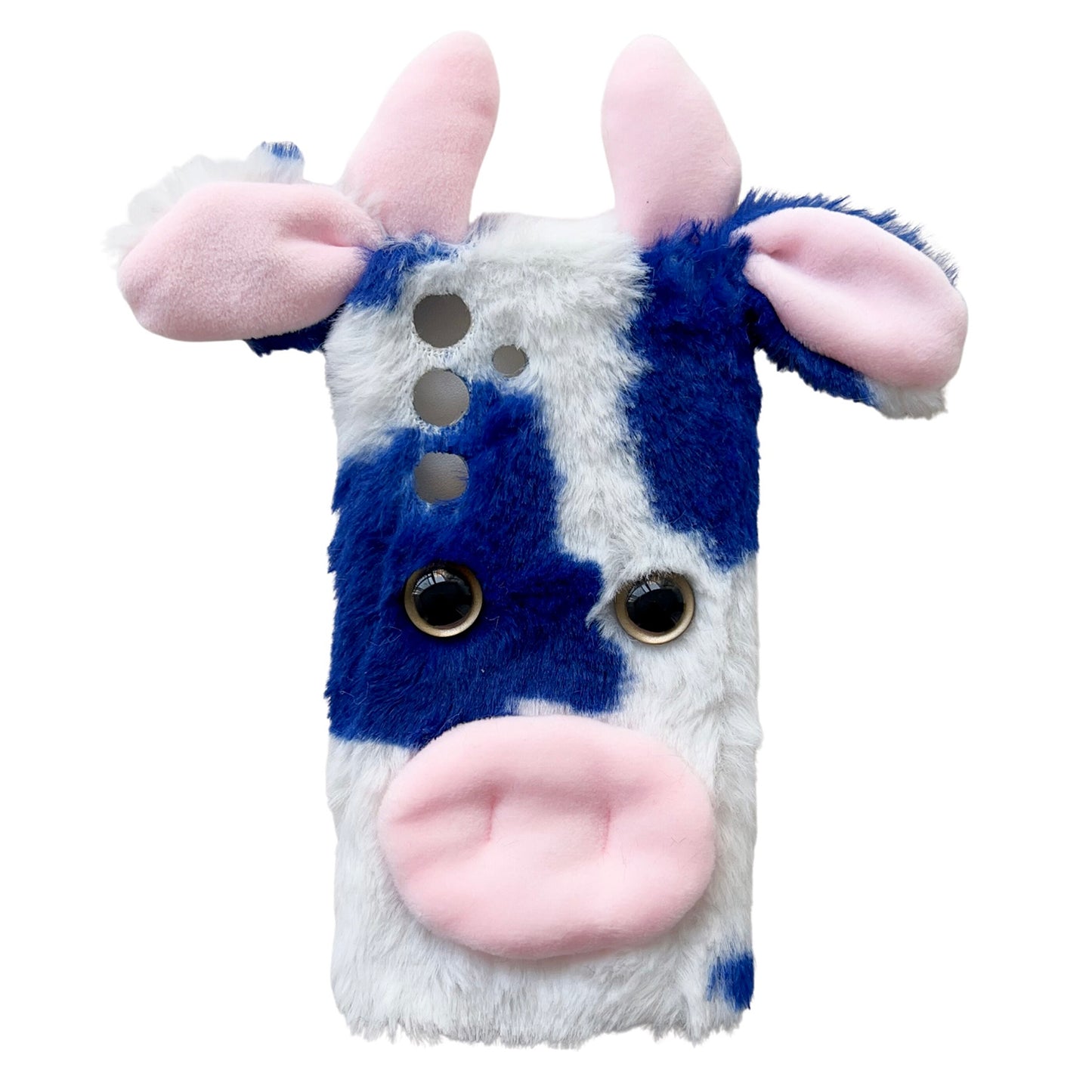 For Samsung Galaxy S24 Case Cute Stylish Cows Ear Furry Soft TPU Case - Blue