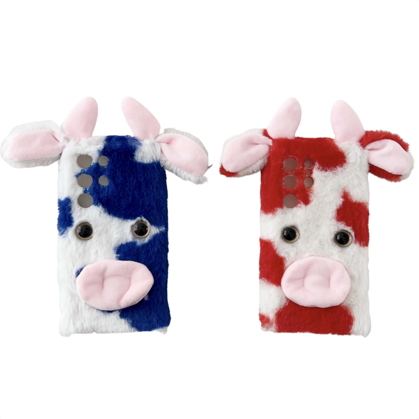 For Samsung Galaxy S24 Ultra Slim Case Fluffy Cows Ear Soft TPU Phone Case - Blue
