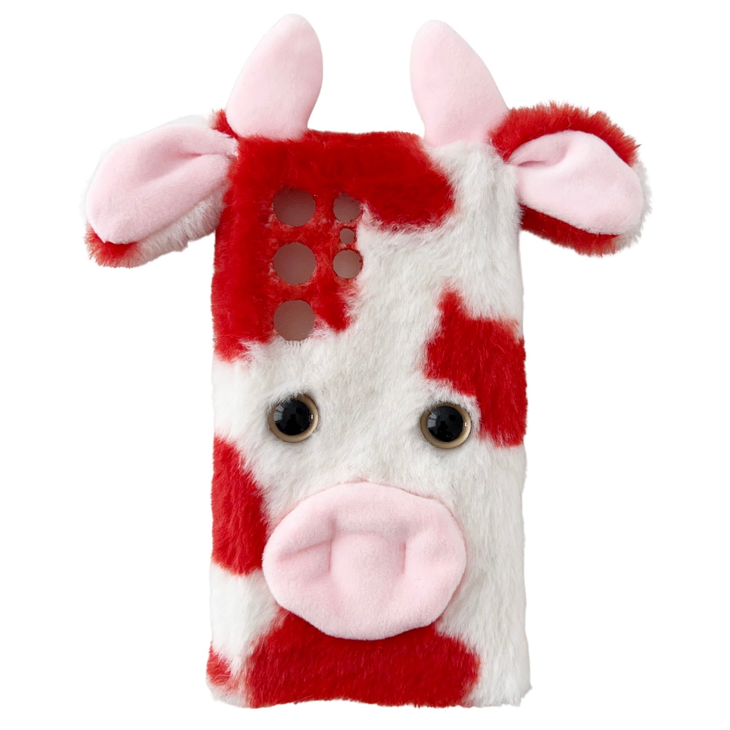 For Samsung Galaxy S24 Ultra Slim Case Fluffy Cows Ear Soft TPU Phone Case - Red