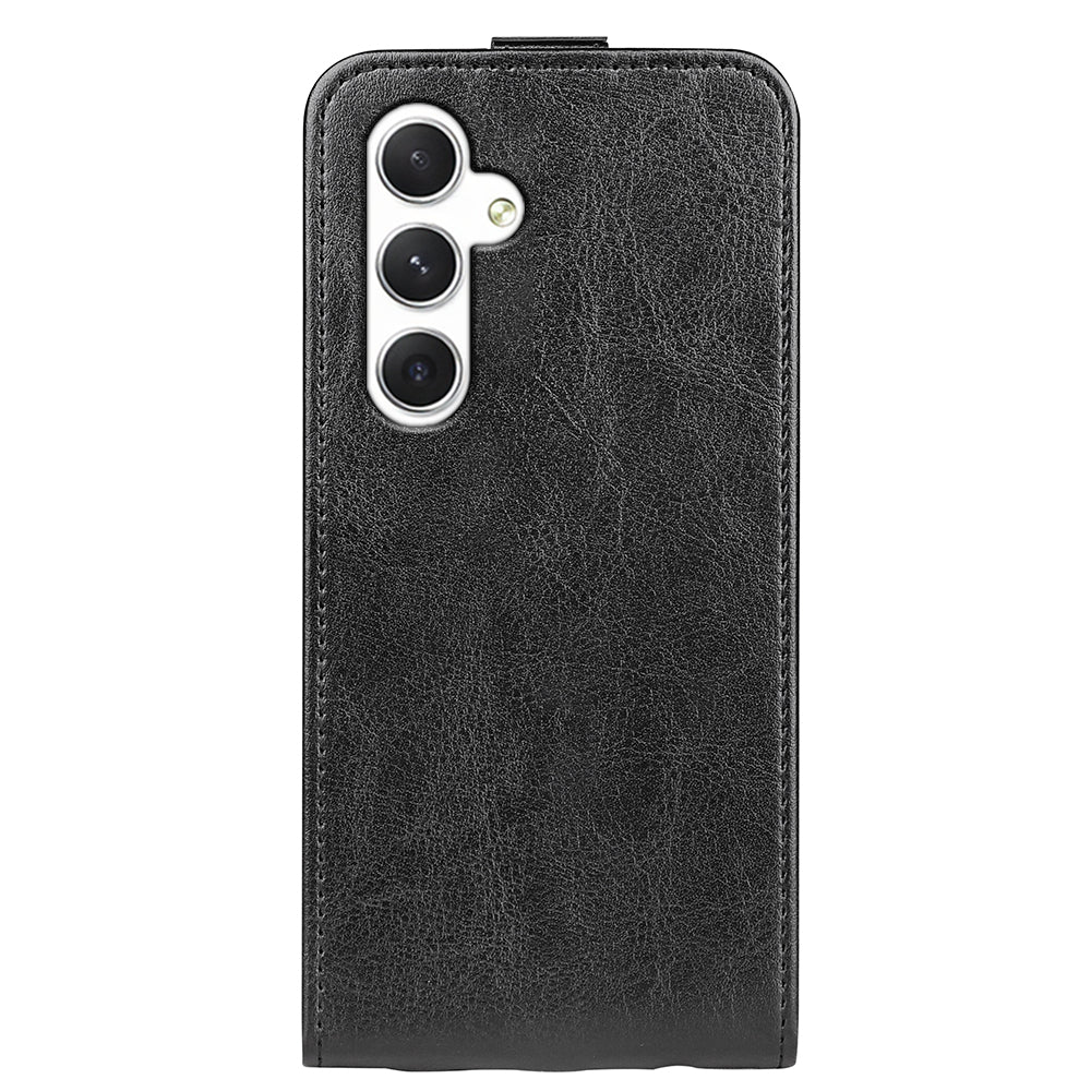 For Samsung Galaxy S24 Case Vertical Flip Leather Card Slot Phone Cover - Black