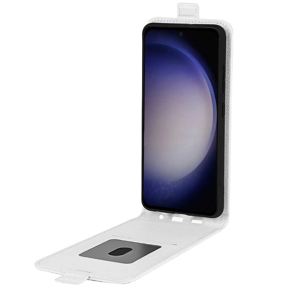 For Samsung Galaxy S24 Case Vertical Flip Leather Card Slot Phone Cover - White