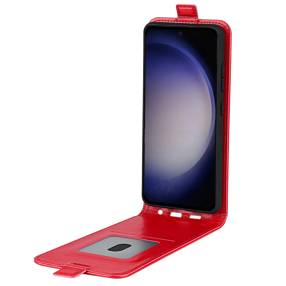 For Samsung Galaxy S24 Case Vertical Flip Leather Card Slot Phone Cover - Red