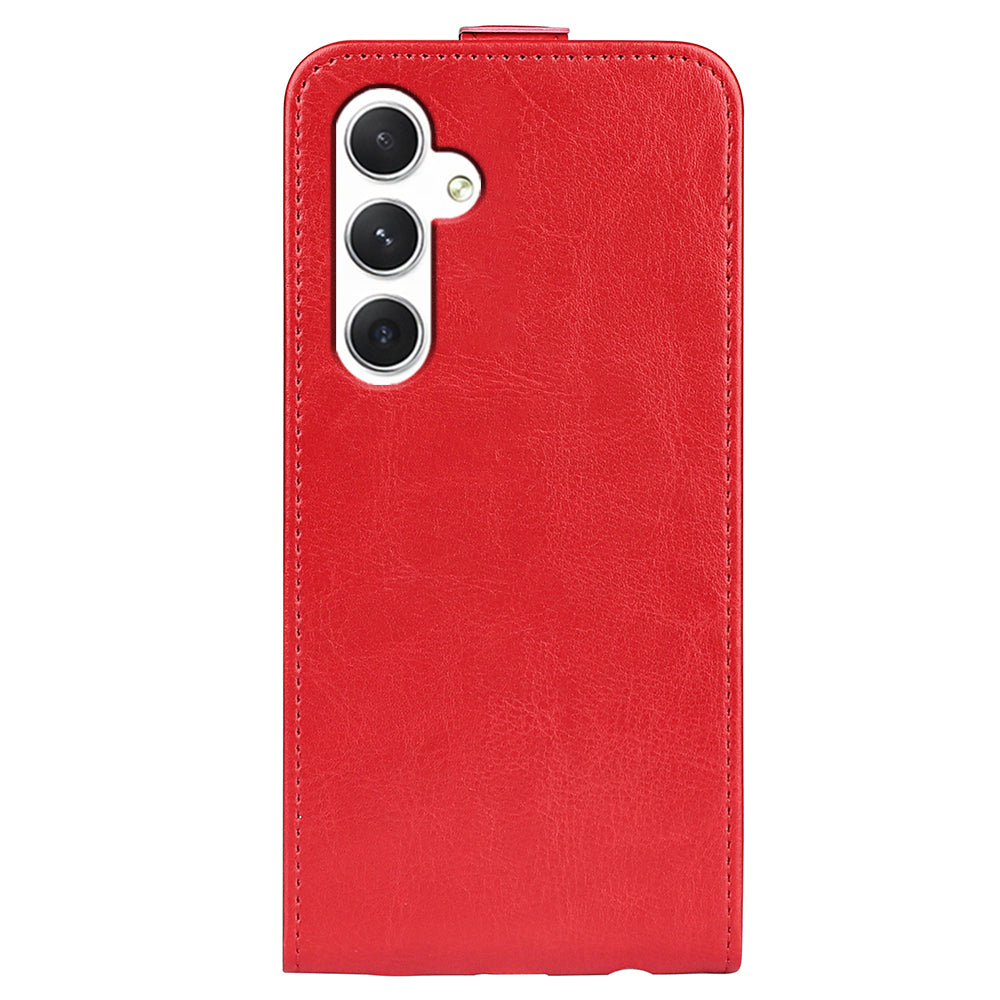 For Samsung Galaxy S24 Case Vertical Flip Leather Card Slot Phone Cover - Red