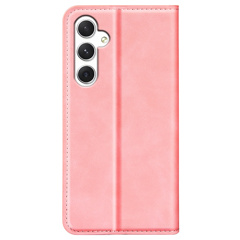 For Samsung Galaxy S24+ Case Skin-touch Leather Wallet Phone Cover - Pink