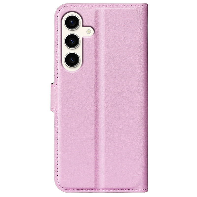 For Samsung Galaxy S24+ Case Wallet Stand Litchi Texture Phone Cover - Pink
