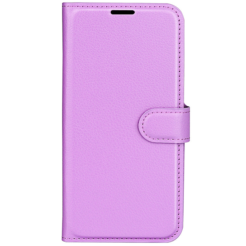 For Samsung Galaxy S24+ Case Wallet Stand Litchi Texture Phone Cover - Purple