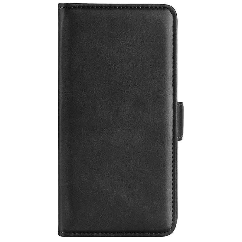 For Samsung Galaxy S24 Case PU Leather Dual Magnetic Clasp Protective Cover - Black