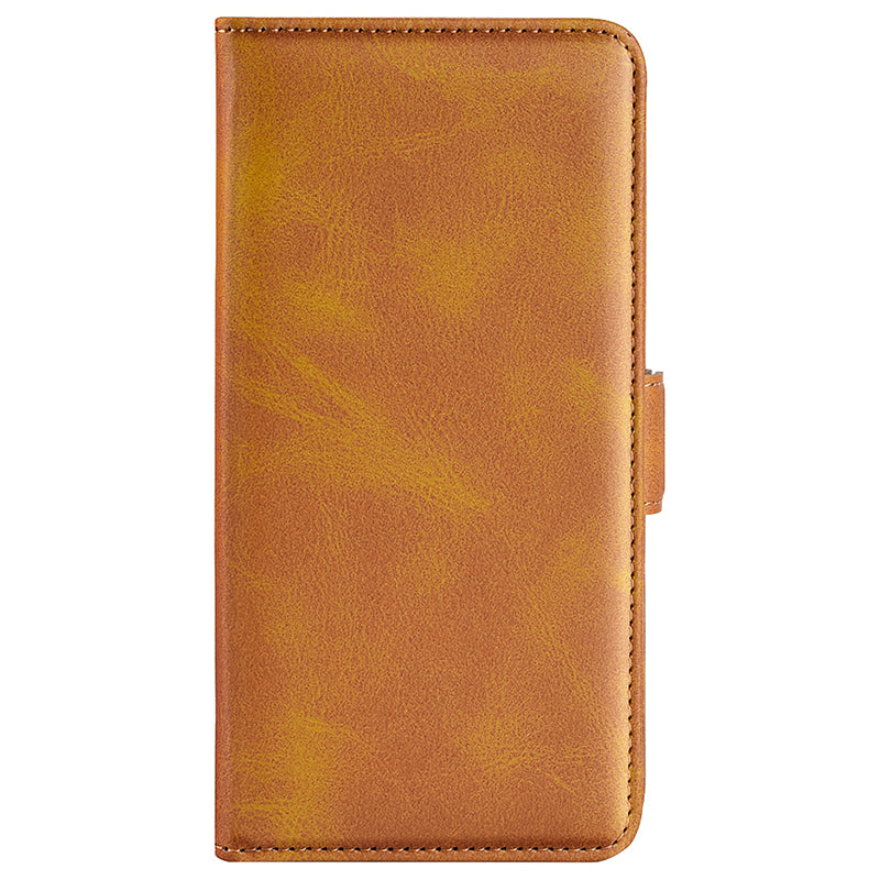 For Samsung Galaxy S24 Case PU Leather Dual Magnetic Clasp Protective Cover - Yellow