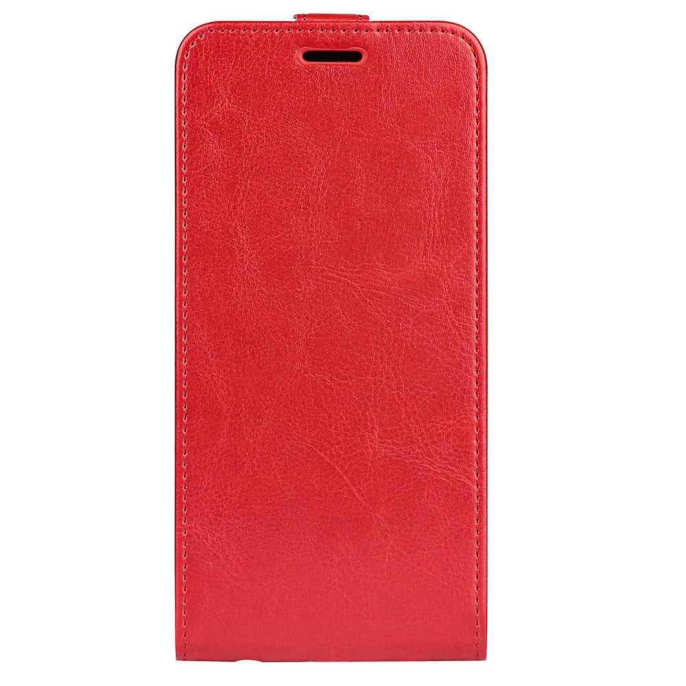 For Samsung Galaxy S24+ Case PU Leather Vertical Flip Phone Cover - Red
