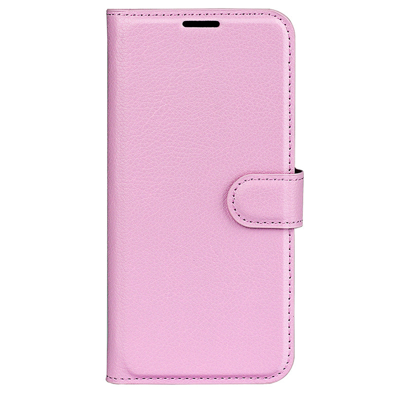For Samsung Galaxy S24 Case Magnetic Closure Litchi Texture Leather Phone Cover - Pink