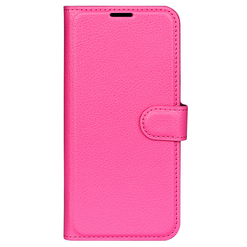 For Samsung Galaxy S24 Case Magnetic Closure Litchi Texture Leather Phone Cover - Rose