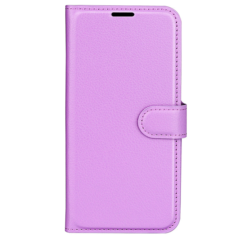 For Samsung Galaxy S24 Case Magnetic Closure Litchi Texture Leather Phone Cover - Purple