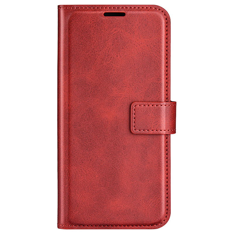 For Samsung Galaxy S24 Case PU Leather Calf Texture Full Protective Phone Cover - Red