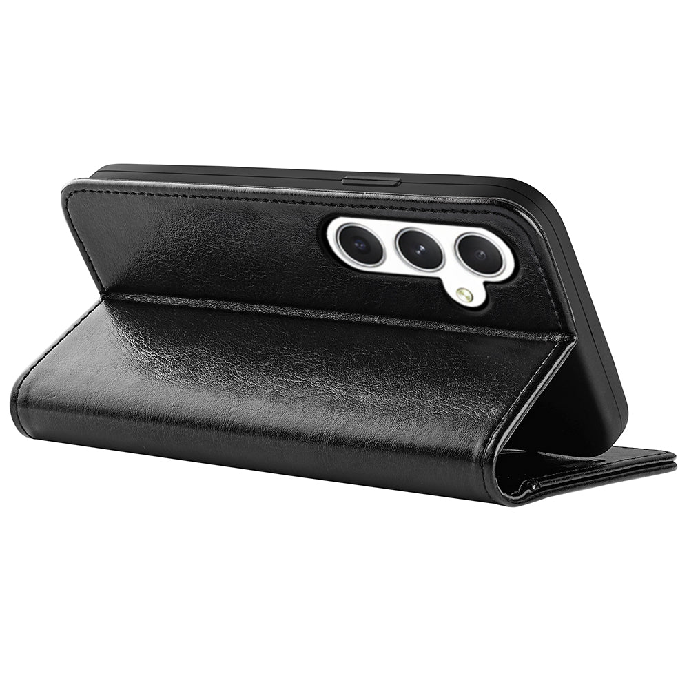 For Samsung Galaxy S24 Case Flip PU Leather Wallet Phone Cover - Black