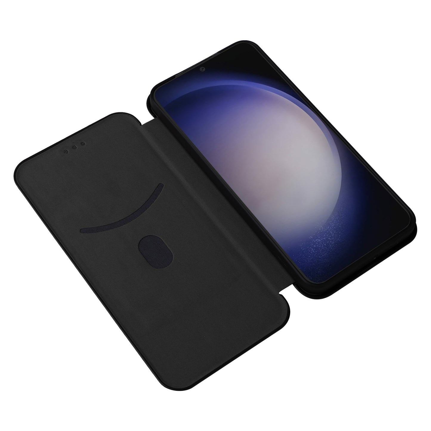 For Samsung Galaxy S24 Case Anti-scratch Phone Leather Cover with Card Holder - Black