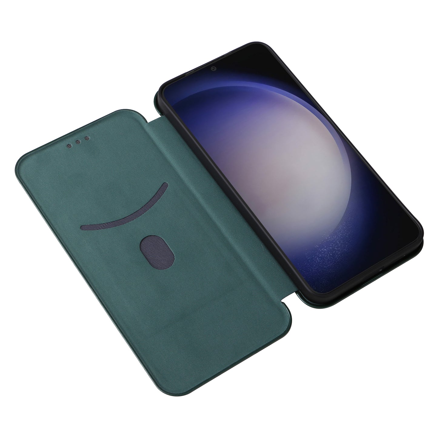 For Samsung Galaxy S24 Case Anti-scratch Phone Leather Cover with Card Holder - Green