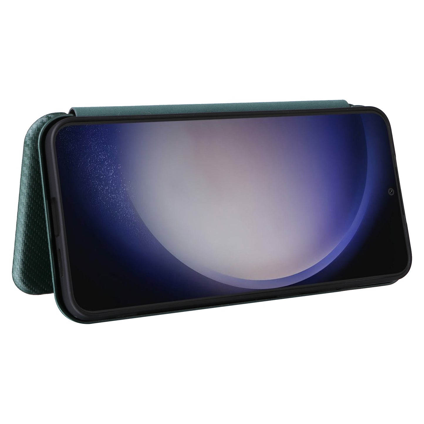For Samsung Galaxy S24 Case Anti-scratch Phone Leather Cover with Card Holder - Green