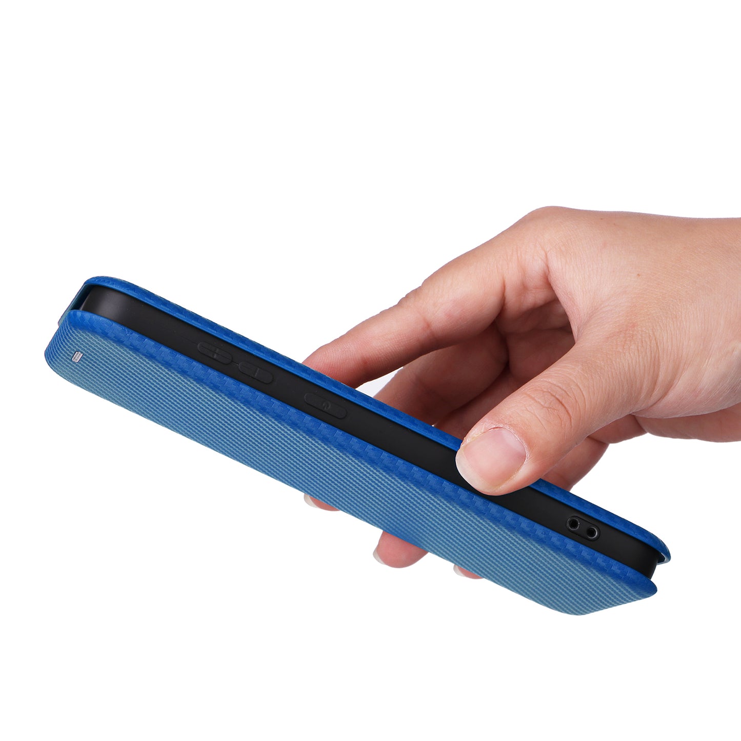 For Samsung Galaxy S24 Case Anti-scratch Phone Leather Cover with Card Holder - Blue