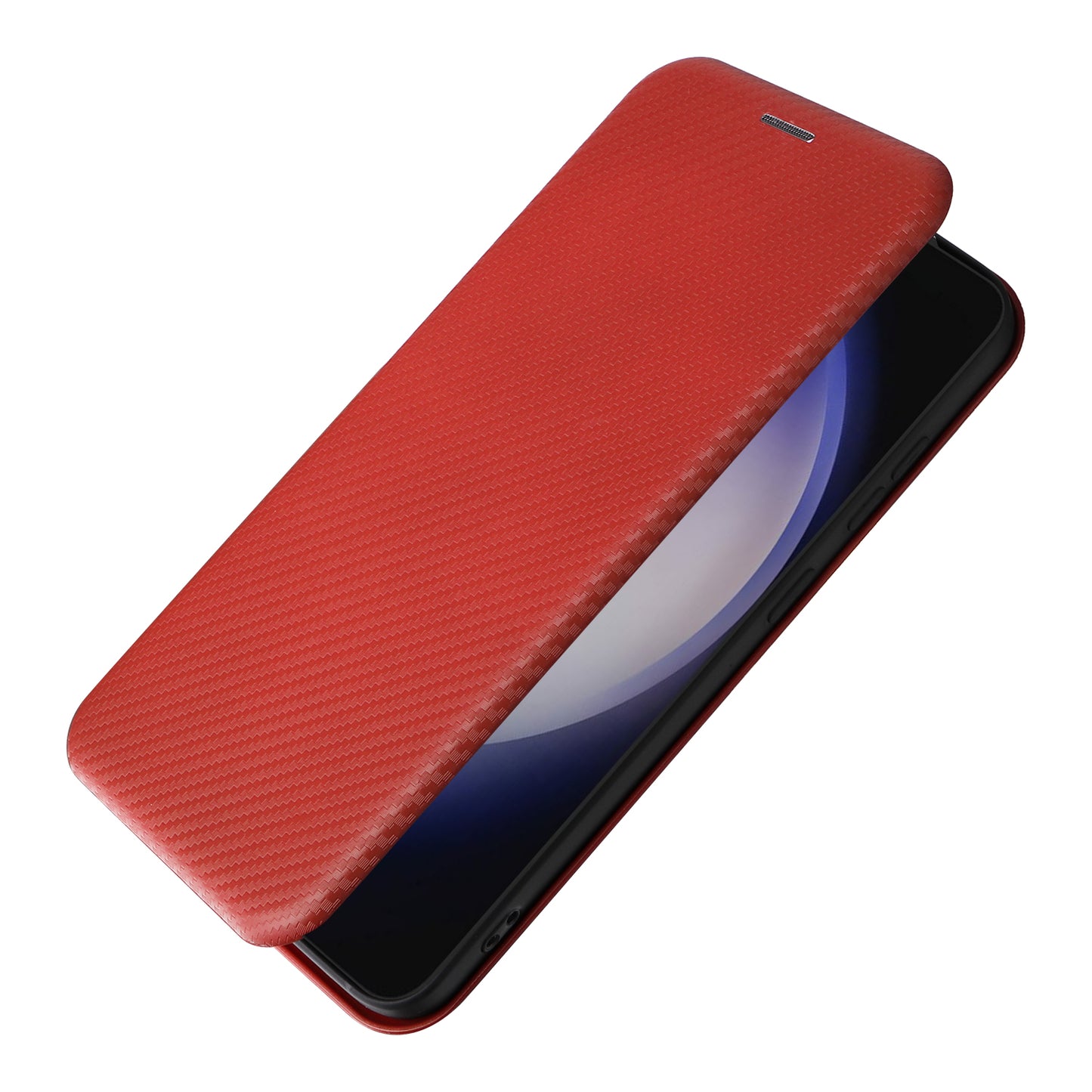 For Samsung Galaxy S24+ Case Card Holder Shockproof Leather Phone Protector - Red