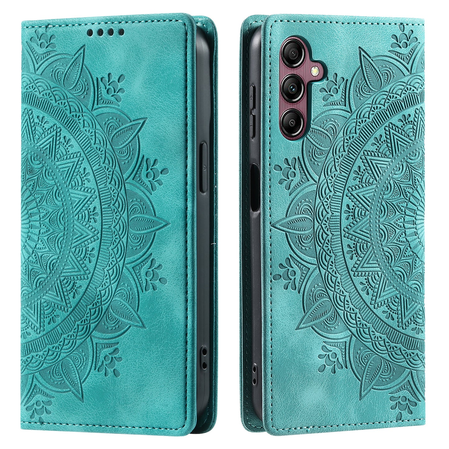 For Samsung Galaxy S24 Case Magnetic Auto Closing Anti-scratch Wallet Phone Cover  - Mint Green