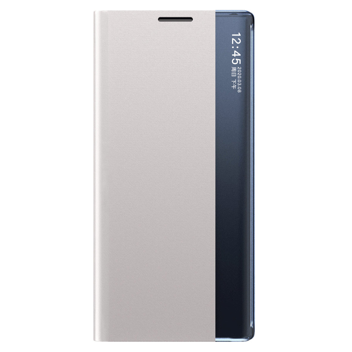 For Samsung Galaxy S25+ Case View Window Anti-scratch PU Leather Flip Stand Phone Cover - Silver