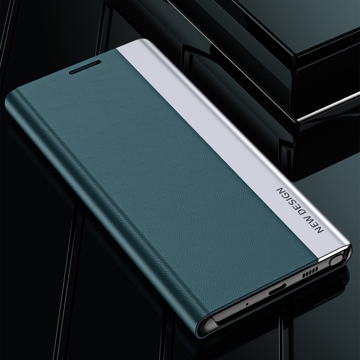 For Samsung Galaxy S24 Ultra Case Anti-scratch Leather Electroplating Stand Phone Cover - Baby Blue