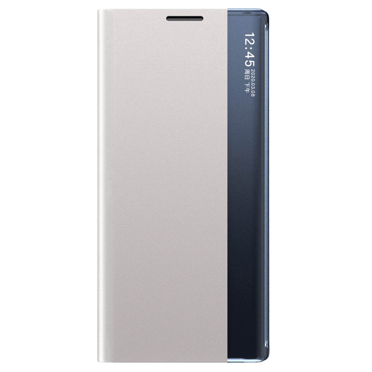 For Samsung Galaxy S24 Ultra Case PC + PU Leather View Window Flip Stand Phone Cover - Silver
