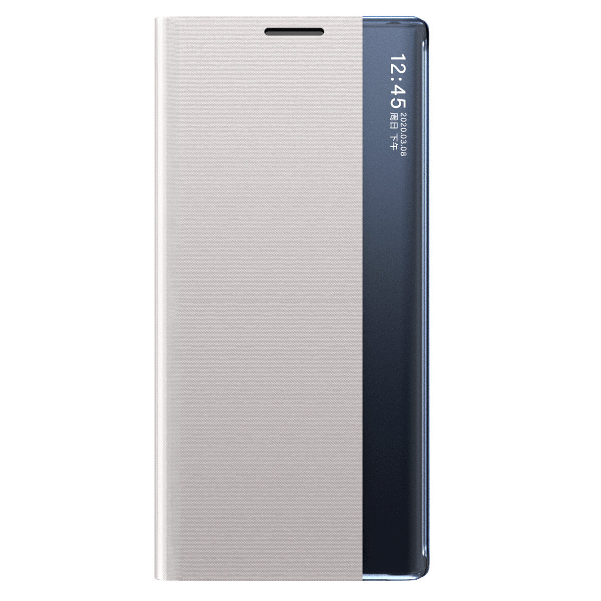 For Samsung Galaxy S24 Case View Window Scratch-resistant PU Leather Flip Stand Phone Protector - Silver