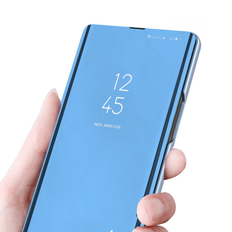 For Samsung Galaxy S24 Case View Window Anti-fall PU Leather Stand Phone Protector - Silver