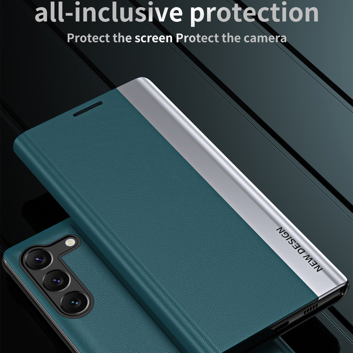 For Samsung Galaxy S24 Case Anti-fall Electroplating Leather Stand Mobile Phone Cover - Baby Blue