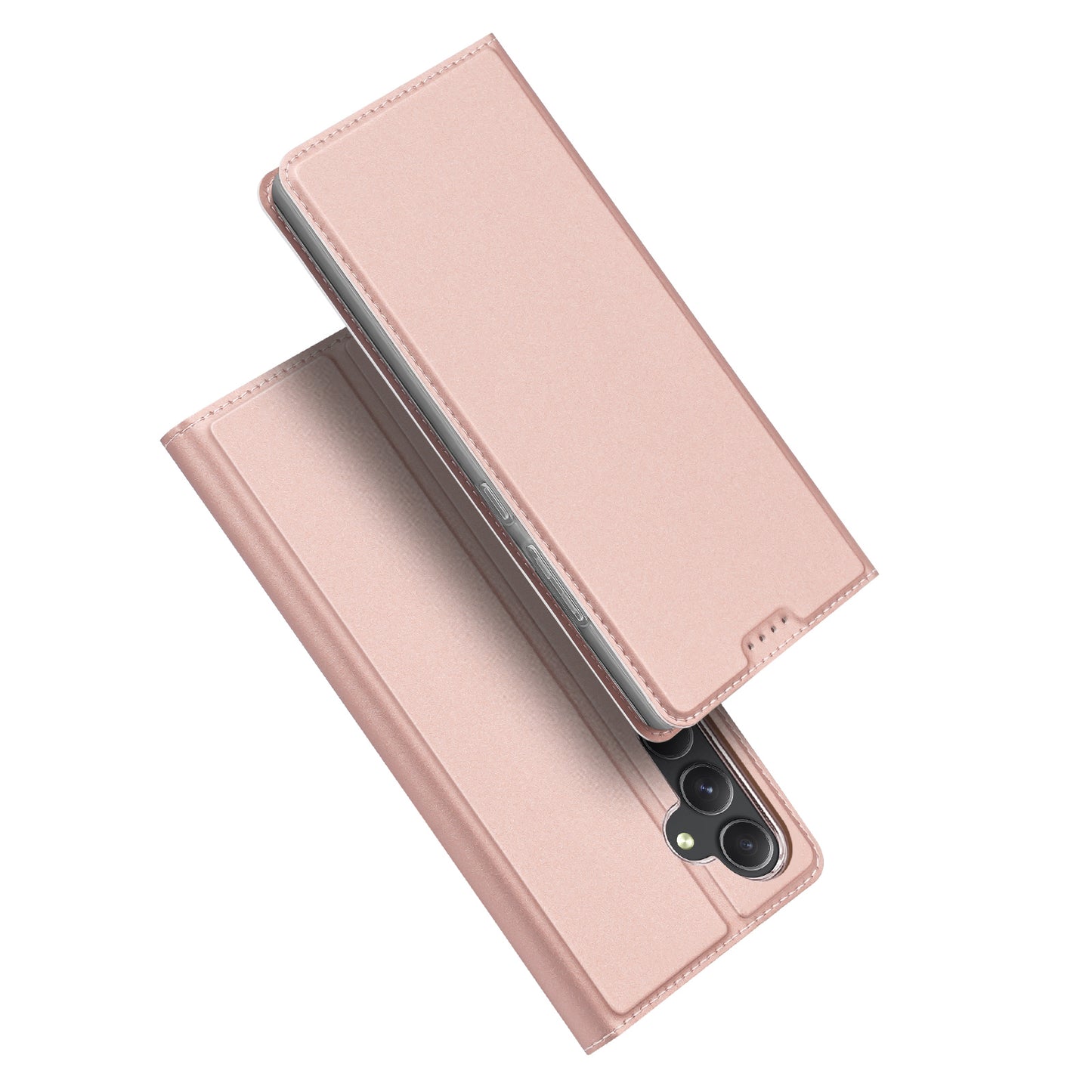 DUX DUCIS Skin Pro Series For Samsung Galaxy S24+ Case Card Holder Leather Cover - Pink