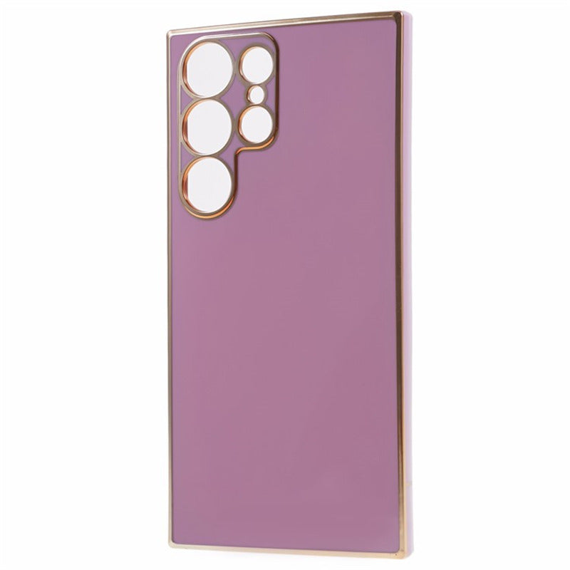 For Samsung Galaxy S24 Ultra Case TPU Glossy 6D Electroplating Phone Back Cover - Purple