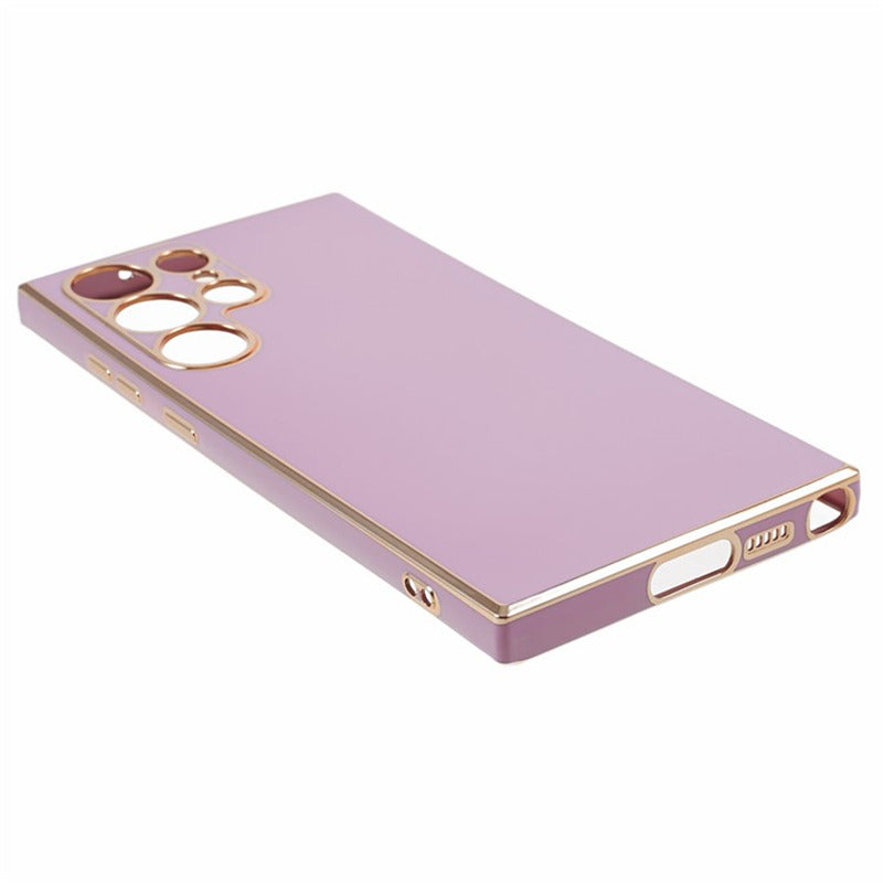 For Samsung Galaxy S24 Ultra Case TPU Glossy 6D Electroplating Phone Back Cover - Purple