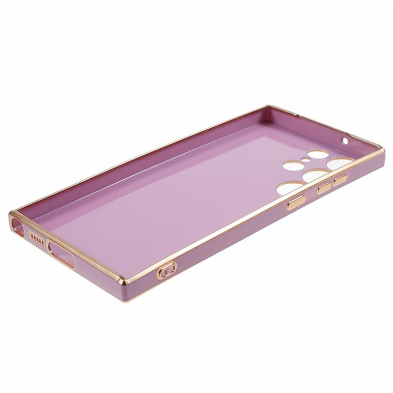 For Samsung Galaxy S24 Ultra Case TPU Glossy 6D Electroplating Phone Back Cover - Purple
