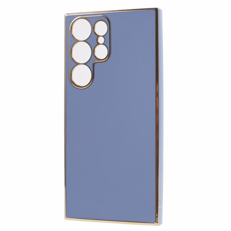 For Samsung Galaxy S24 Ultra Case TPU Glossy 6D Electroplating Phone Back Cover - Blue