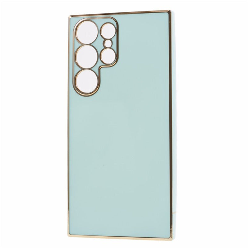 For Samsung Galaxy S24 Ultra Case TPU Glossy 6D Electroplating Phone Back Cover - Cyan
