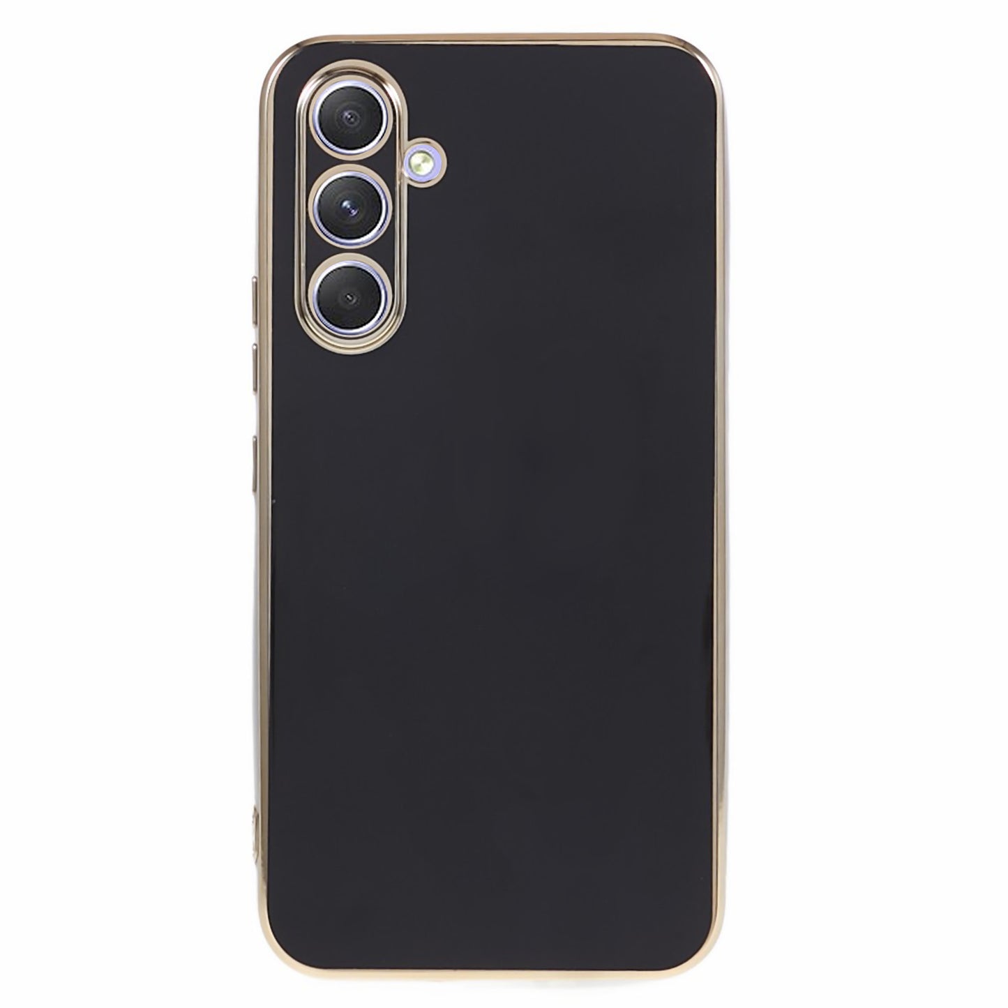 For Samsung Galaxy S24 Case Shockproof 6D Electroplating Glossy Protective Phone Cover - Black