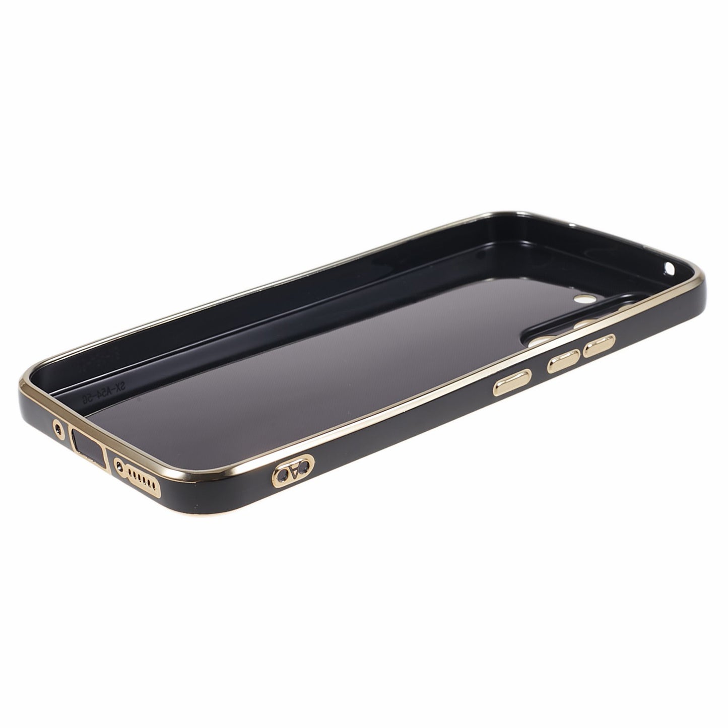 For Samsung Galaxy S24 Case Shockproof 6D Electroplating Glossy Protective Phone Cover - Black