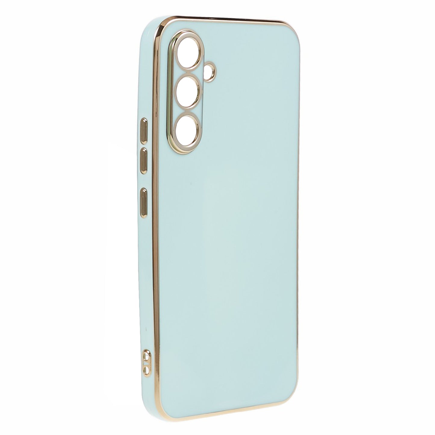 For Samsung Galaxy S24 Case Shockproof 6D Electroplating Glossy Protective Phone Cover - Cyan