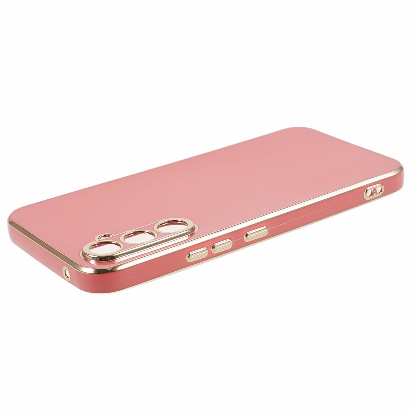 For Samsung Galaxy S24 Case Shockproof 6D Electroplating Glossy Protective Phone Cover - Red