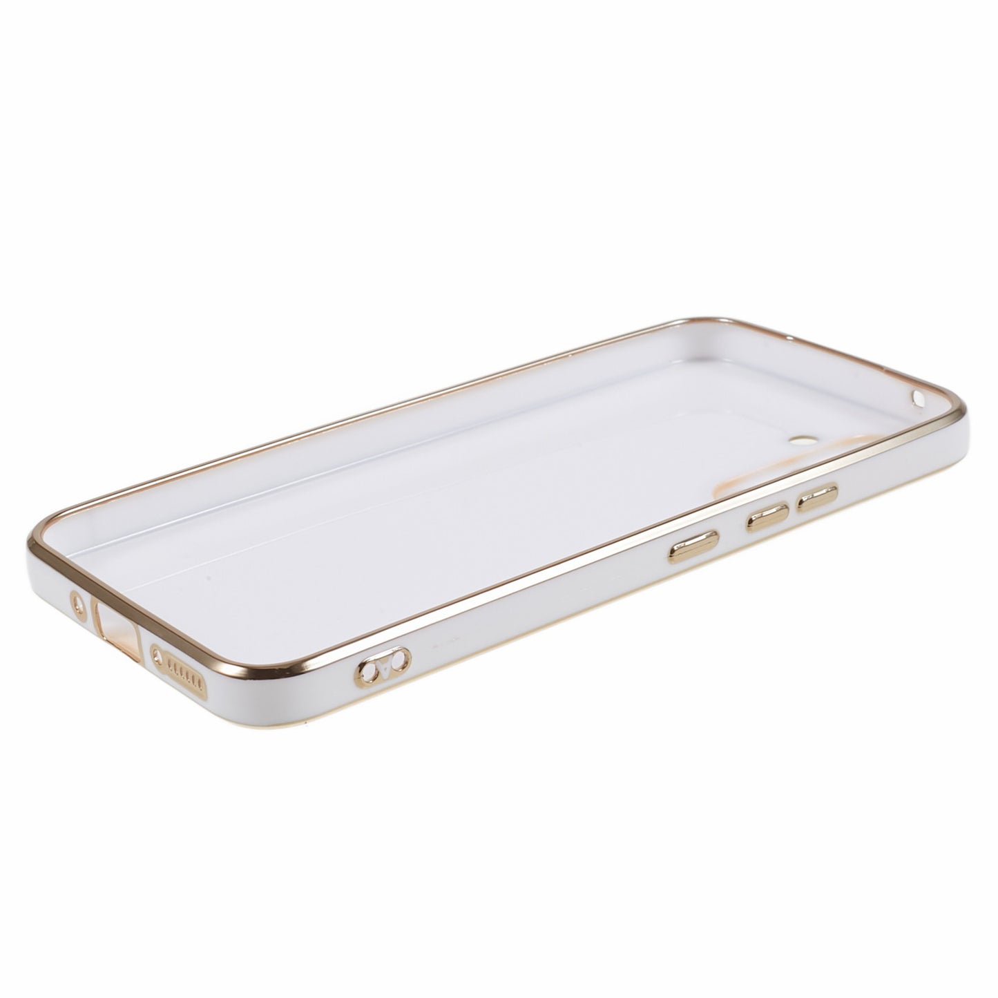 For Samsung Galaxy S24 Case Shockproof 6D Electroplating Glossy Protective Phone Cover - White