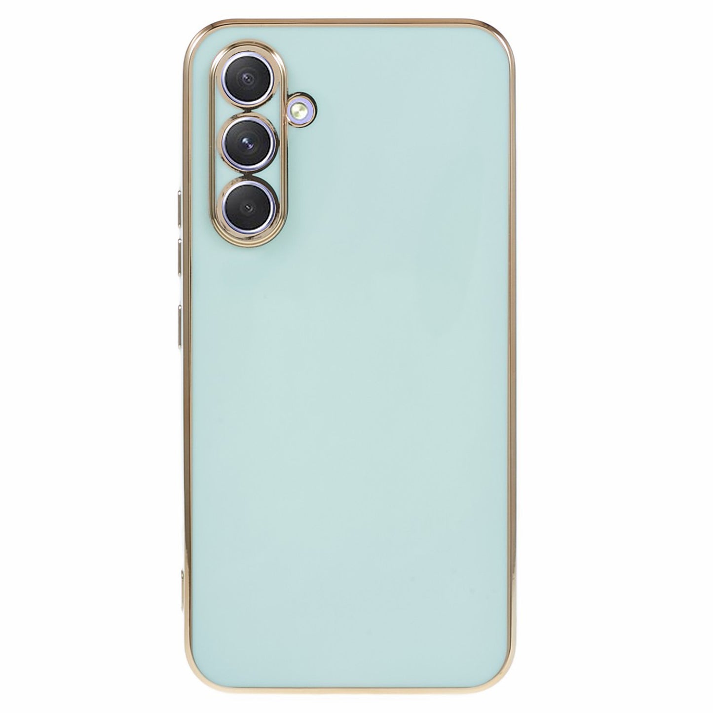 For Samsung Galaxy S24+ Case Electroplating Anti-scratch Soft TPU Phone Back Shell - Cyan