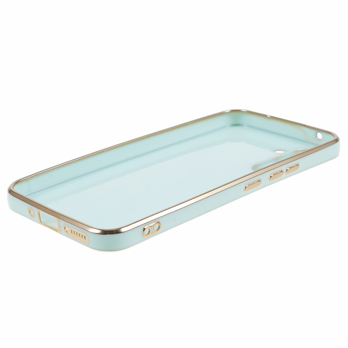 For Samsung Galaxy S24+ Case Electroplating Anti-scratch Soft TPU Phone Back Shell - Cyan