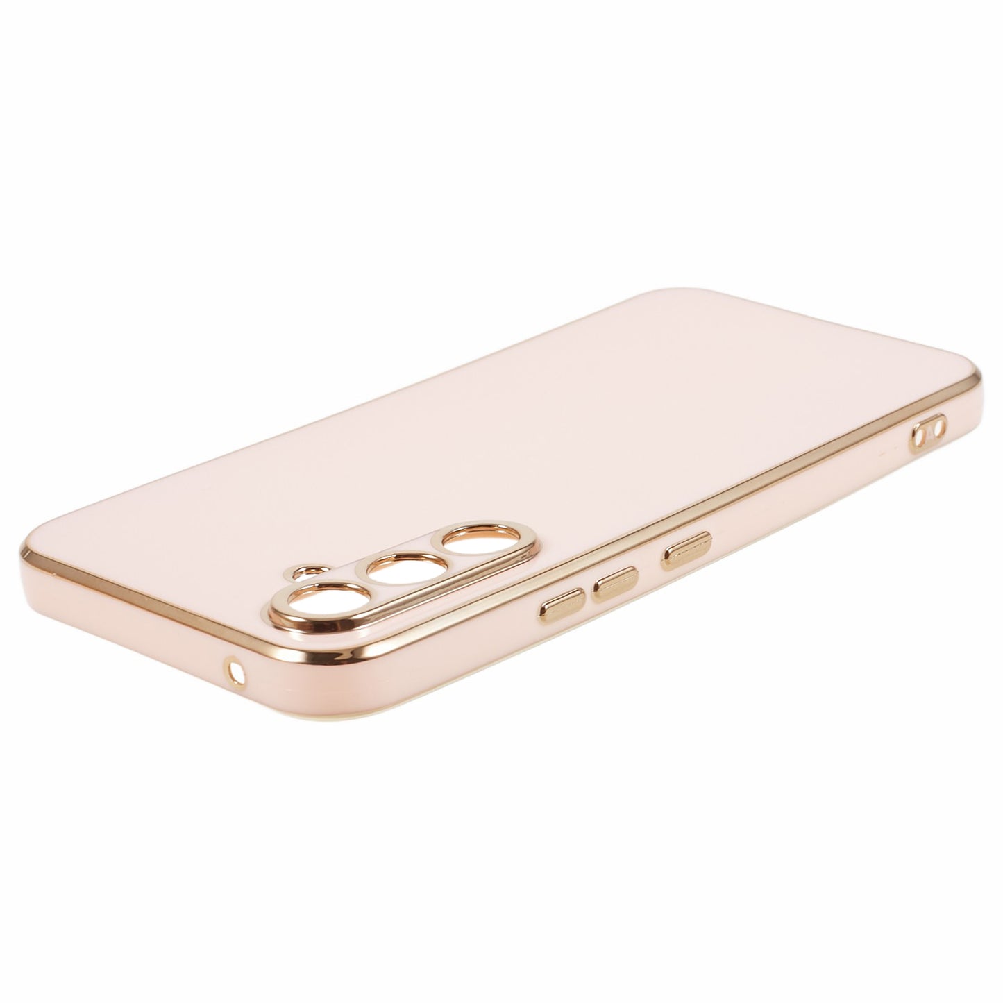 For Samsung Galaxy S24+ Case Electroplating Anti-scratch Soft TPU Phone Back Shell - Pink