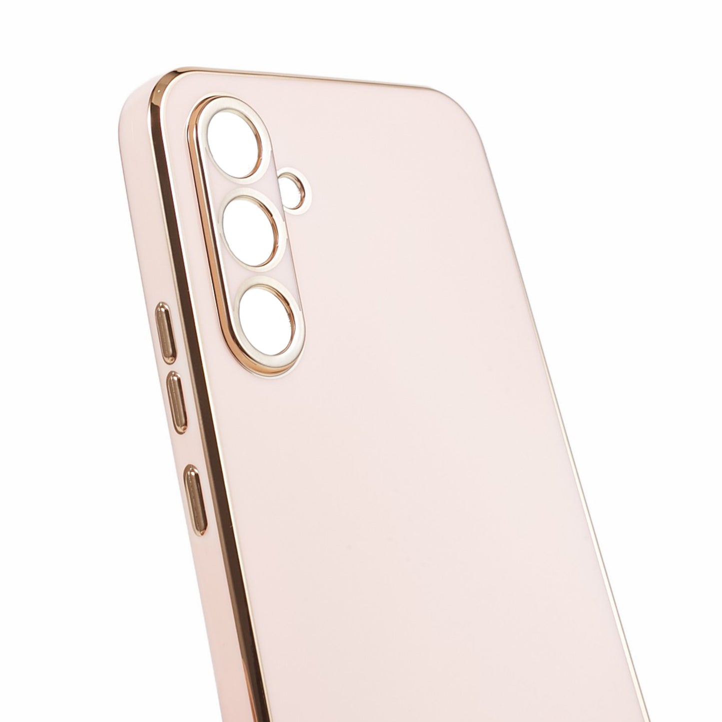 For Samsung Galaxy S24+ Case Electroplating Anti-scratch Soft TPU Phone Back Shell - Pink