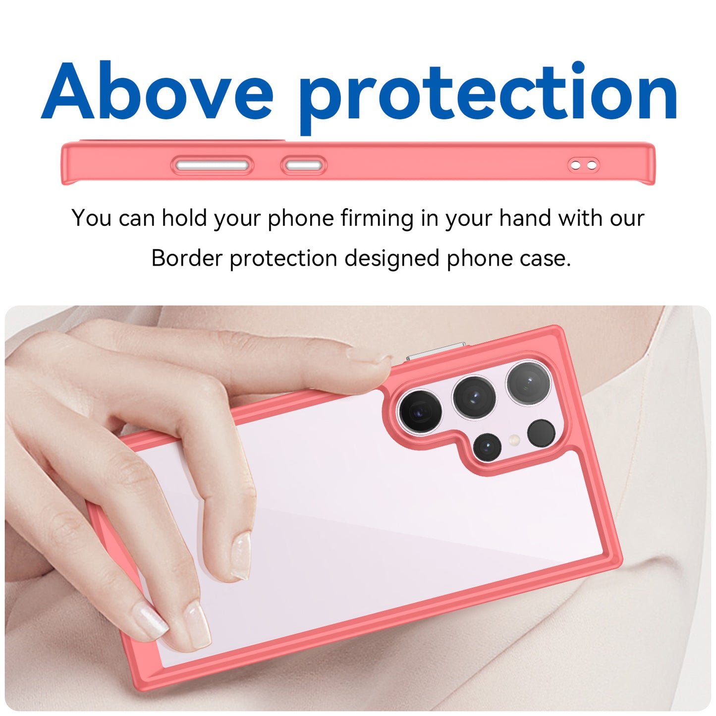 For Samsung Galaxy S24 Ultra Case TPU + Acrylic Shockproof Smart Phone Cover - Red