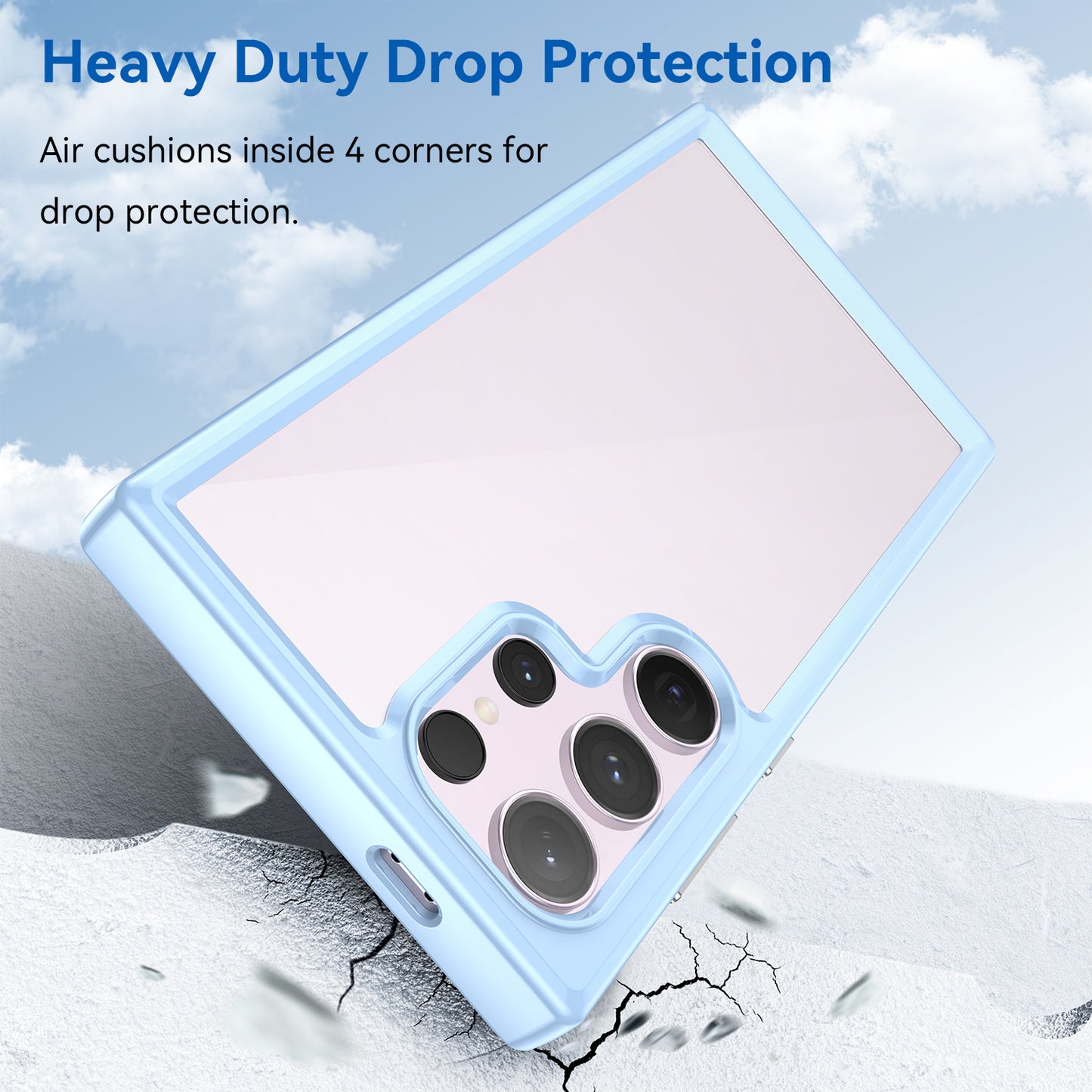 For Samsung Galaxy S24 Ultra Case TPU + Acrylic Shockproof Smart Phone Cover - Blue