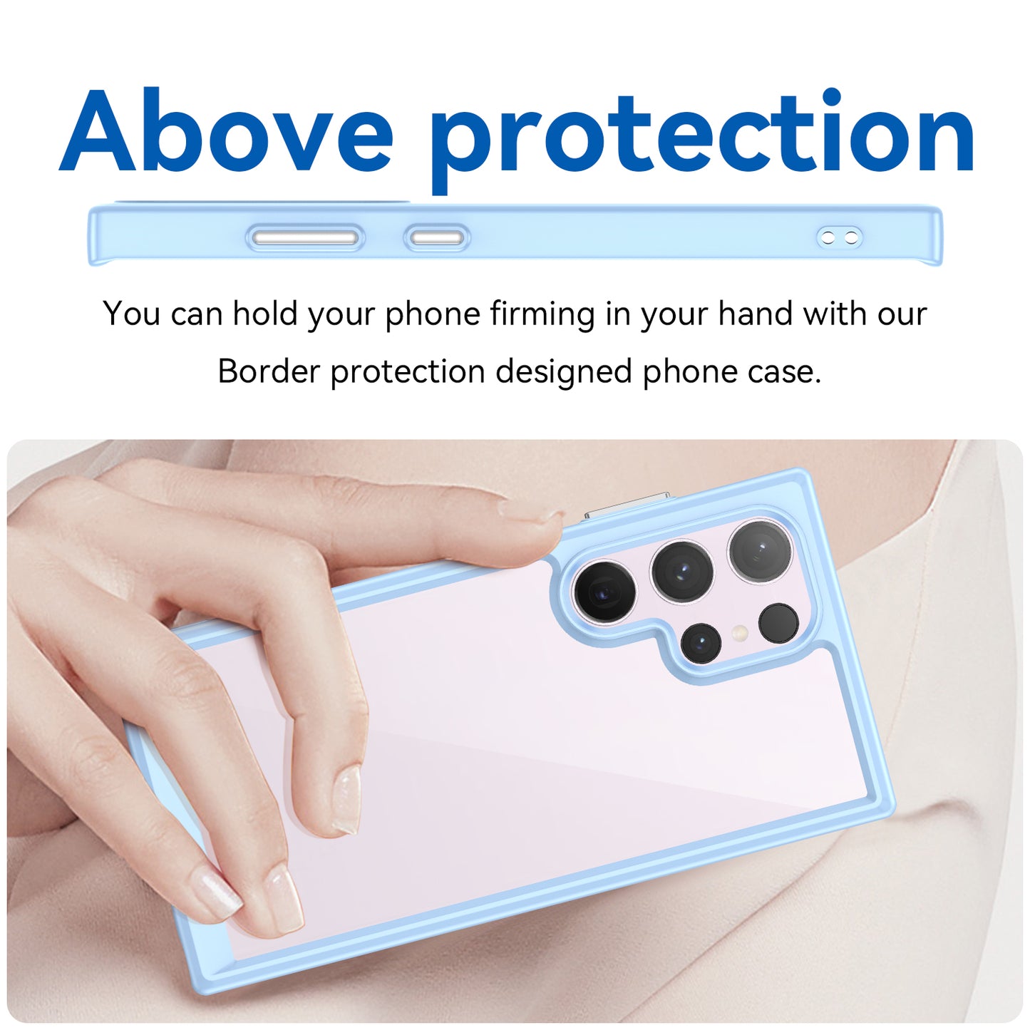 For Samsung Galaxy S24 Ultra Case TPU + Acrylic Shockproof Smart Phone Cover - Blue