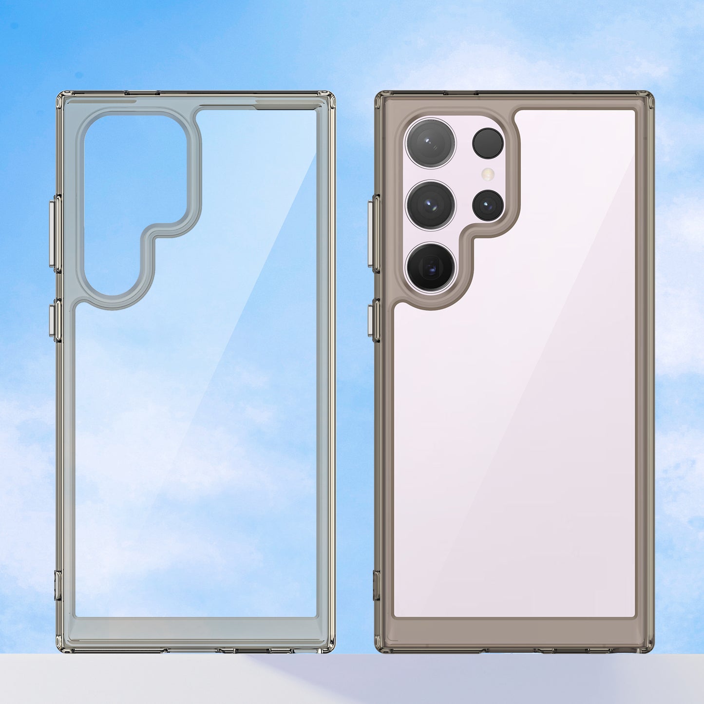 For Samsung Galaxy S24 Ultra Case TPU + Acrylic Shockproof Smart Phone Cover - Transparent Grey