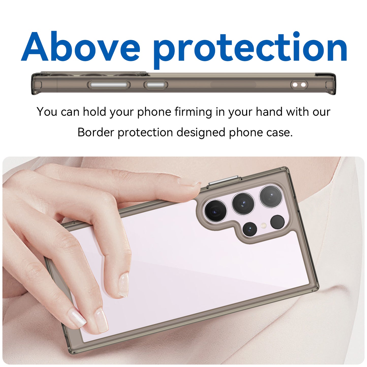 For Samsung Galaxy S24 Ultra Case TPU + Acrylic Shockproof Smart Phone Cover - Transparent Grey